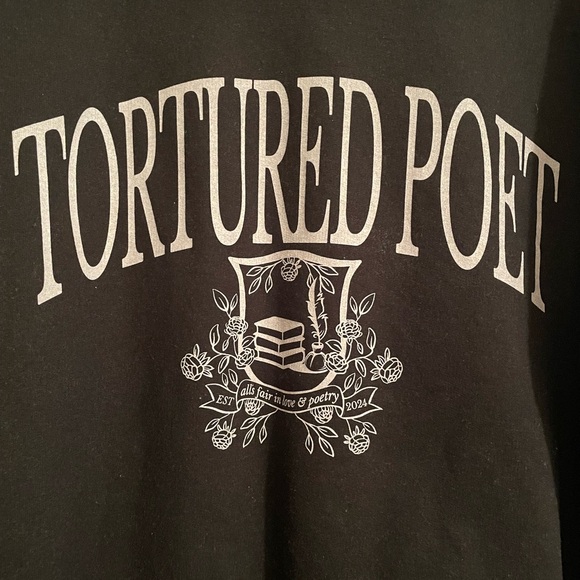 Taylor Swift The Tortured Poets Department Crest Crewneck Sweatshirt - Picture 2 of 4